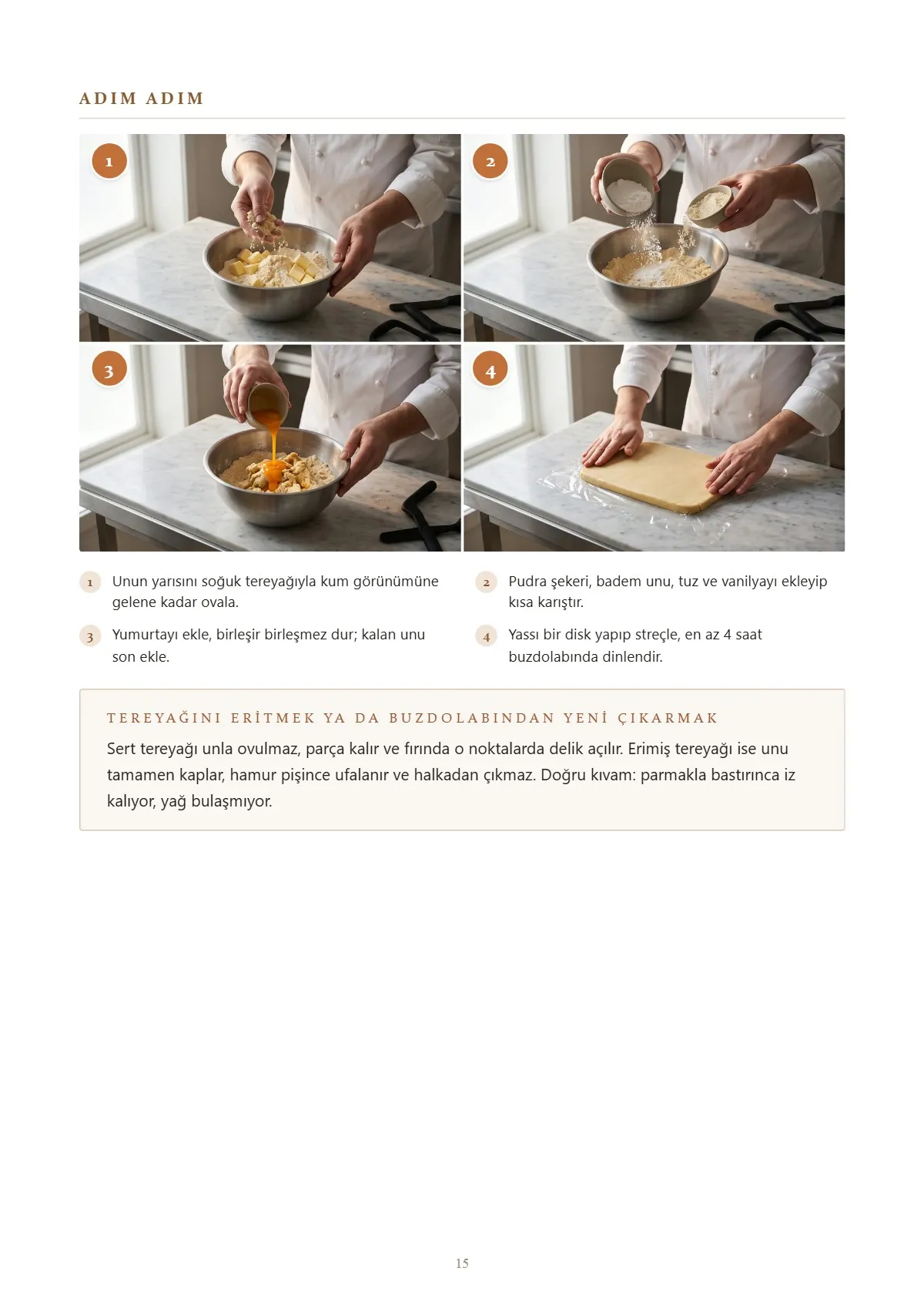 Tam Kapsamlı Modern Pastacılık, örnek sayfa: Adım adım
