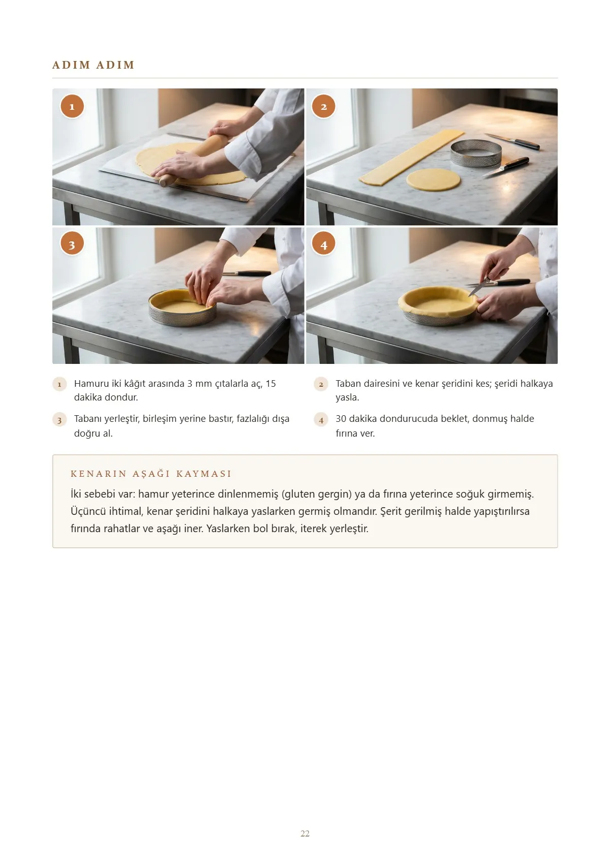 Tam Kapsamlı Modern Pastacılık, örnek sayfa: Adım adım