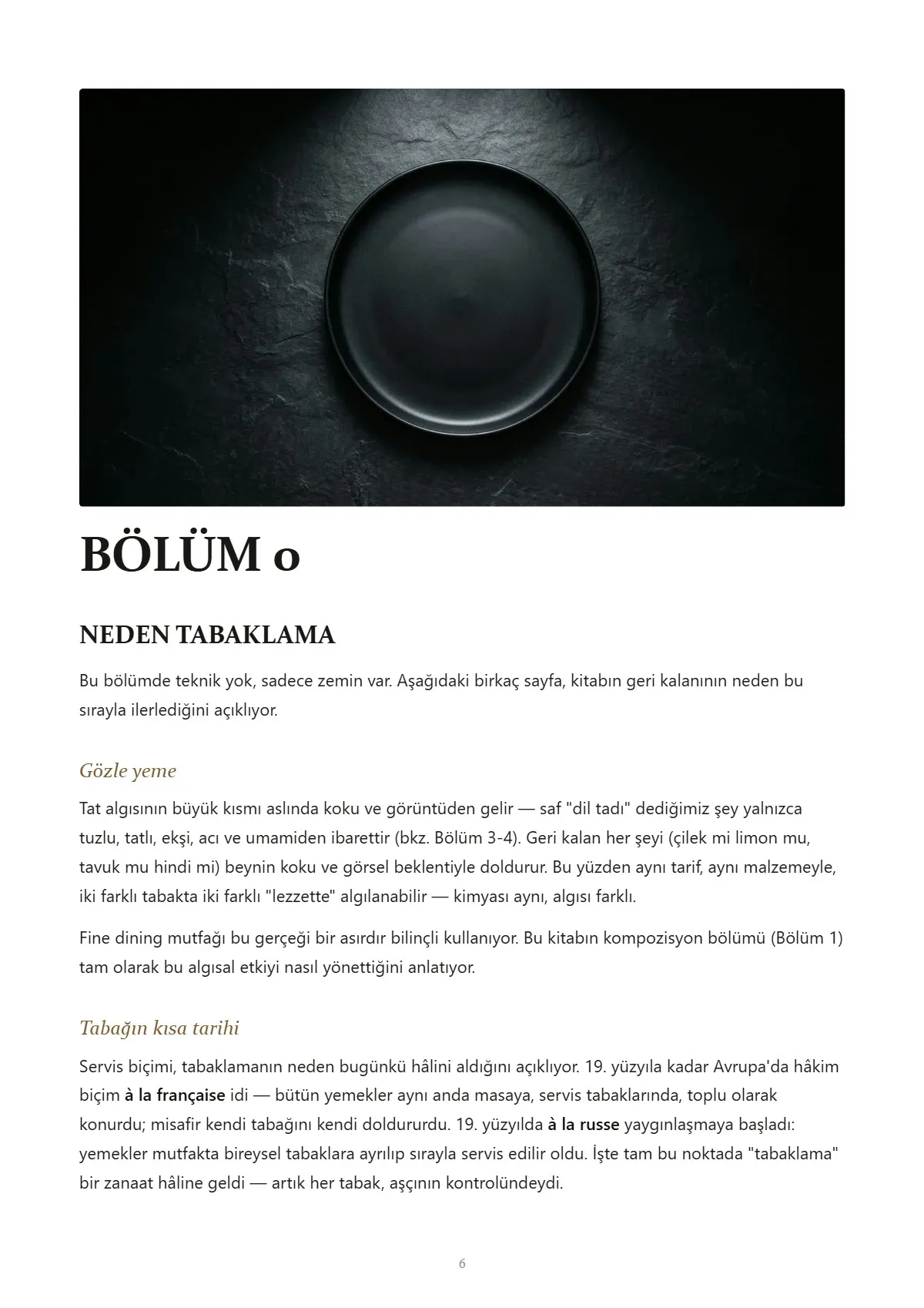Modern Tabaklama, örnek sayfa: Bölüm 0 · Neden tabaklama